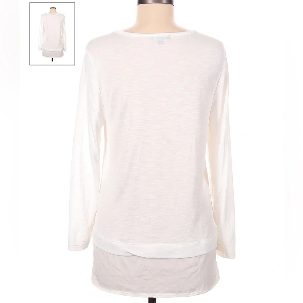 J Crew Mercantile 3/4 sleeve white top - Picture 3 of 6